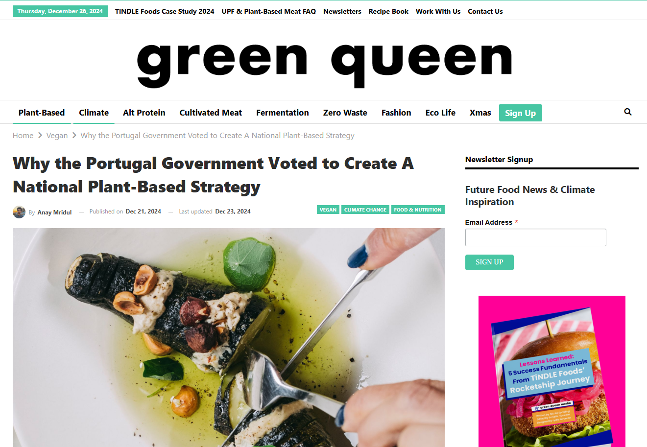 Why the Portugal Government Voted to Create A National Plant-Based Strategy